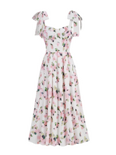 Nina Bow Strap Floral Midi Dress